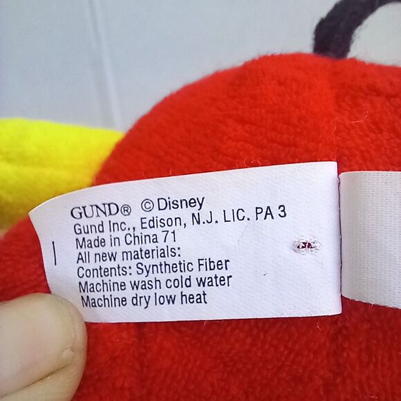 Vintage Gund Baby Mickey Terrycloth Rattle Plush-Embroidered Eyes-Disney-7 Inch - Picture 8 of 9